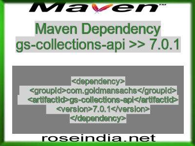 Maven dependency of gs-collections-api version 7.0.1