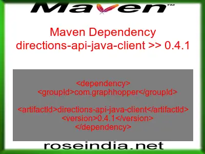 Maven dependency of directions-api-java-client version 0.4.1