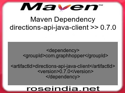 Maven dependency of directions-api-java-client version 0.7.0
