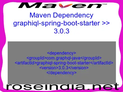 Maven dependency of graphiql-spring-boot-starter version 3.0.3