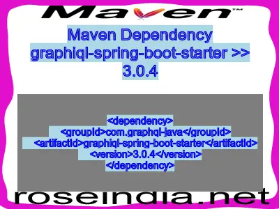 Maven dependency of graphiql-spring-boot-starter version 3.0.4