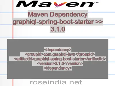 Maven dependency of graphiql-spring-boot-starter version 3.1.0