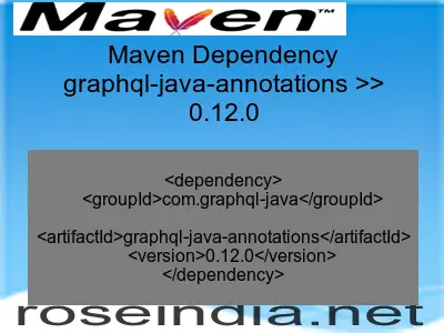 Maven dependency of graphql-java-annotations version 0.12.0