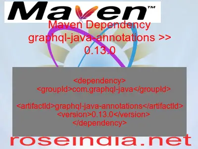 Maven dependency of graphql-java-annotations version 0.13.0