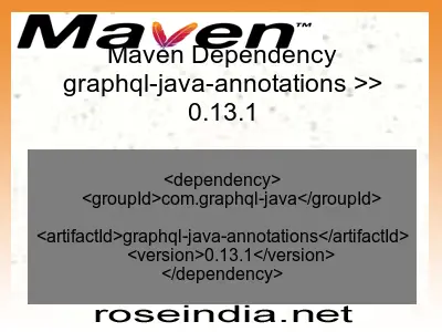 Maven dependency of graphql-java-annotations version 0.13.1
