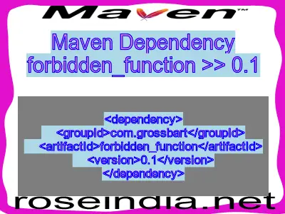 Maven dependency of forbidden_function version 0.1