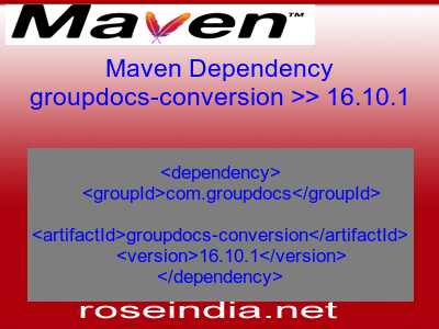 Maven dependency of groupdocs-conversion version 16.10.1