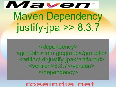 Maven dependency of justify-jpa version 8.3.7