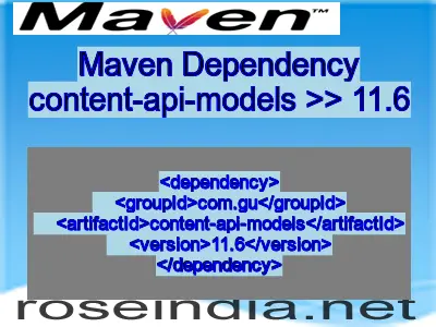 Maven dependency of content-api-models version 11.6