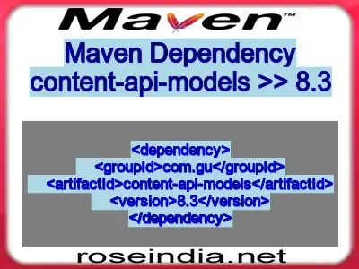 Maven dependency of content-api-models version 8.3