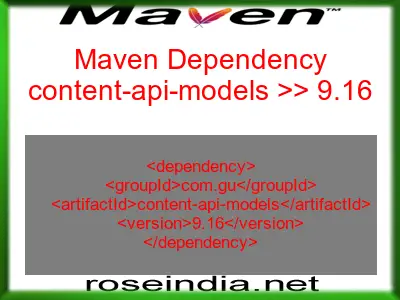 Maven dependency of content-api-models version 9.16