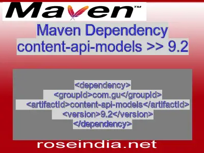 Maven dependency of content-api-models version 9.2