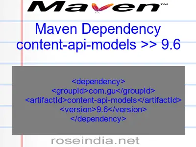 Maven dependency of content-api-models version 9.6