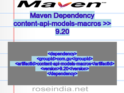 Maven dependency of content-api-models-macros version 9.20
