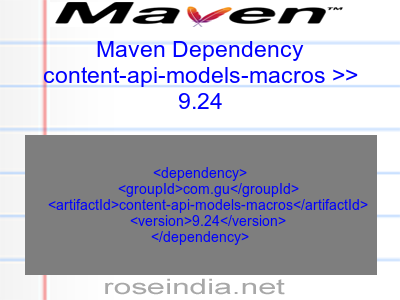 Maven dependency of content-api-models-macros version 9.24