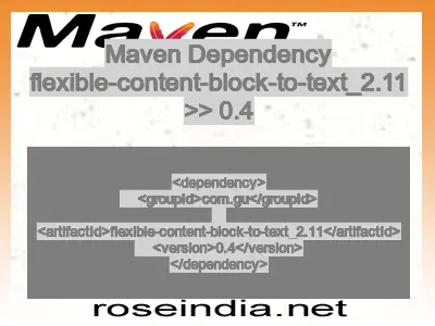 Maven dependency of flexible-content-block-to-text_2.11 version 0.4