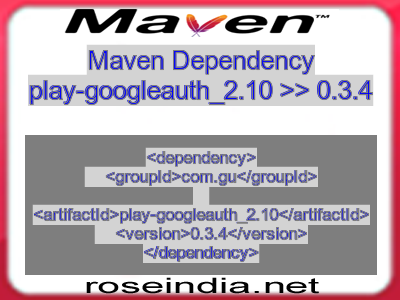 Maven dependency of play-googleauth_2.10 version 0.3.4