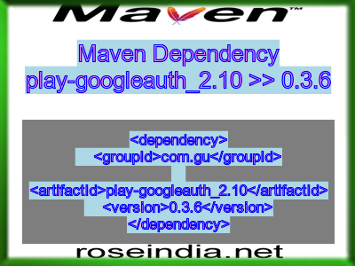 Maven dependency of play-googleauth_2.10 version 0.3.6