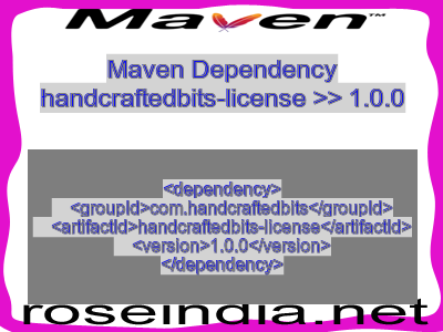 Maven dependency of handcraftedbits-license version 1.0.0