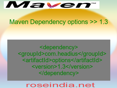 Maven dependency of options version 1.3