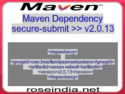 Maven dependency of secure-submit version v2.0.13