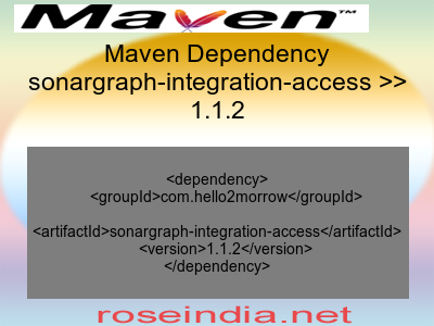 Maven dependency of sonargraph-integration-access version 1.1.2