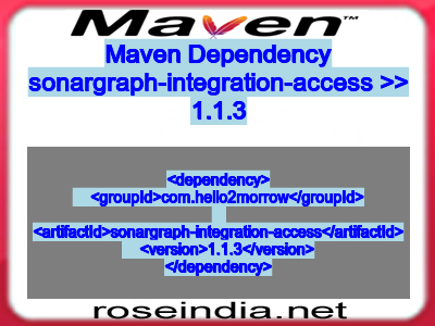 Maven dependency of sonargraph-integration-access version 1.1.3