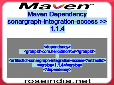 Maven dependency of sonargraph-integration-access version 1.1.4