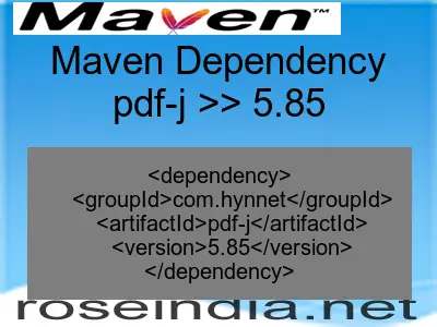 Maven dependency of pdf-j version 5.85