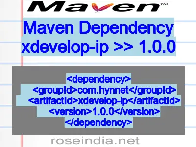Maven dependency of xdevelop-ip version 1.0.0
