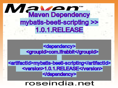 Maven dependency of mybatis-beetl-scripting version 1.0.1.RELEASE