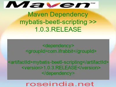 Maven dependency of mybatis-beetl-scripting version 1.0.3.RELEASE