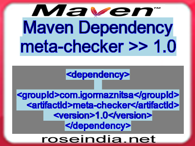 Maven dependency of meta-checker version 1.0