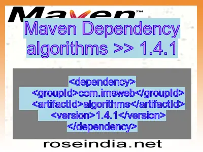Maven dependency of algorithms version 1.4.1