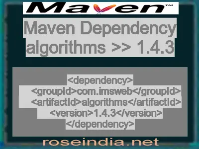 Maven dependency of algorithms version 1.4.3