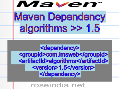 Maven dependency of algorithms version 1.5