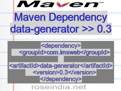 Maven dependency of data-generator version 0.3