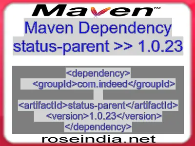 Maven dependency of status-parent version 1.0.23