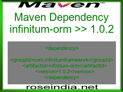Maven dependency of infinitum-orm version 1.0.2