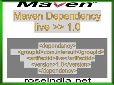 Maven dependency of live version 1.0