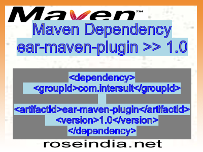 Maven dependency of ear-maven-plugin version 1.0
