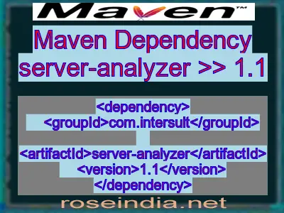 Maven dependency of server-analyzer version 1.1