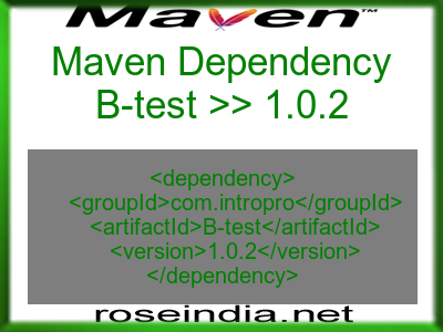 Maven dependency of B-test version 1.0.2