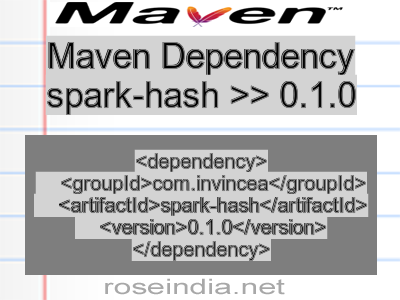 Maven dependency of spark-hash version 0.1.0