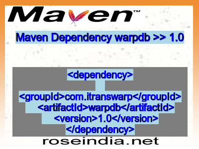 Maven dependency of warpdb version 1.0