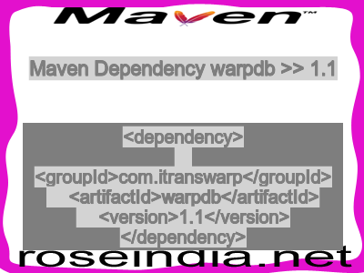 Maven dependency of warpdb version 1.1