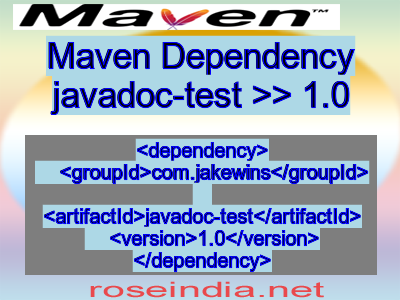 Maven dependency of javadoc-test version 1.0