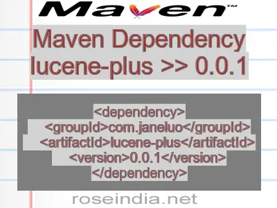 Maven dependency of lucene-plus version 0.0.1