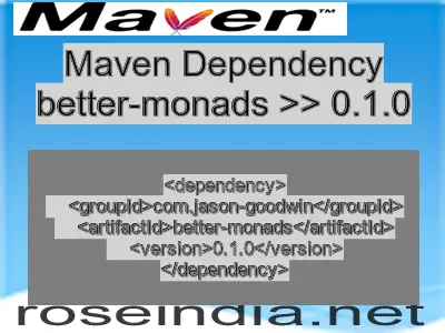 Maven dependency of better-monads version 0.1.0