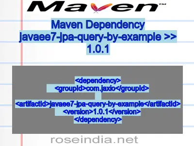 Maven dependency of javaee7-jpa-query-by-example version 1.0.1